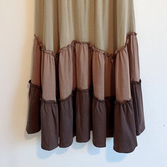Three Bird Nest Sahara Skies Tiered Long Maxi Skirt - Picture 2 of 6